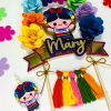 Cake Topper de Muñeca Lele con corona de flores y velita - Personalizado